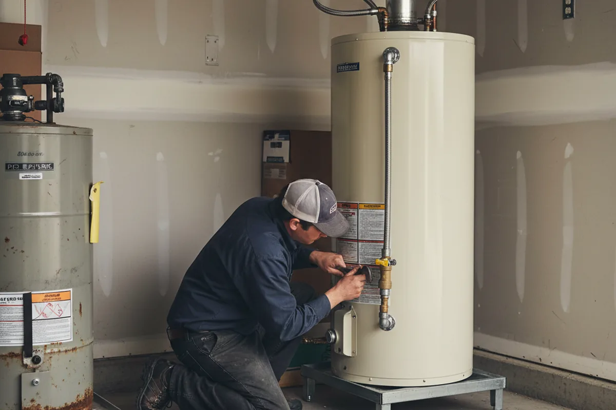 Water heater and shutoff valve replacement in American Falls